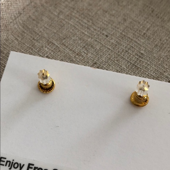 NWOT Gold Glitter Earrings - Picture 3 of 3